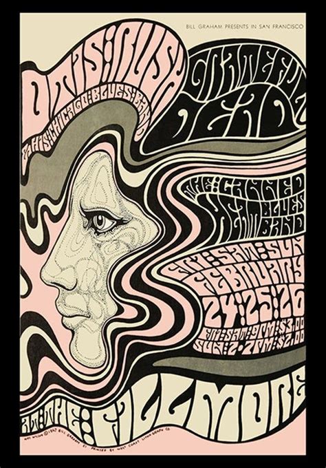 Vintage 1960s Psychedelic Concert Poster Print Psychedelic Festival