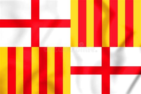 3d Flag Of Barcelona City Spain Stock Illustration Illustration Of