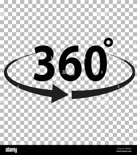 360 Degrees Icon On Transparent Background Flat Style 360 Degrees