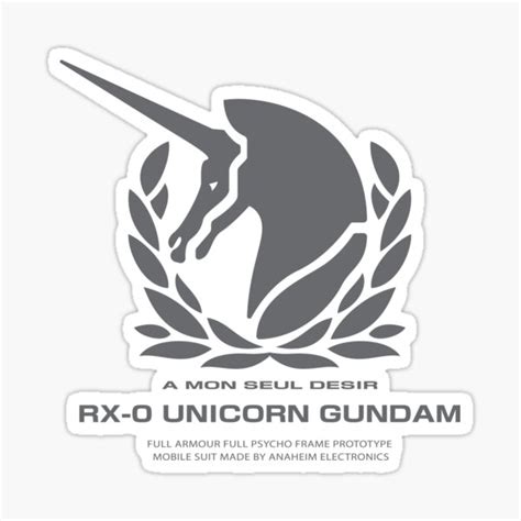 Gundam Unicorn Rx 0 Project Uc Mobile Suit Gundam Unicorn Sticker