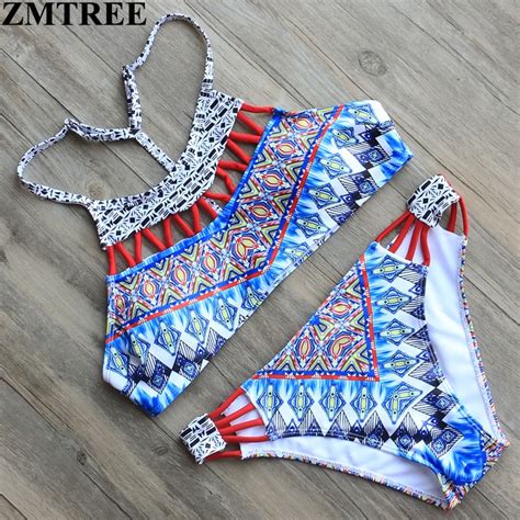 Zmtree New Arrival 2017 Sexy Bikinis Women High Neck Swimwear Bikini