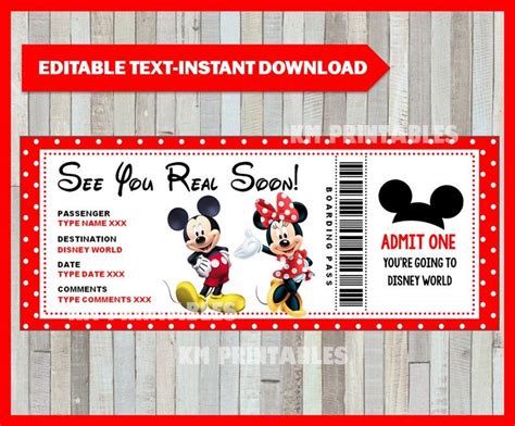 Free Disney Ticket Printable