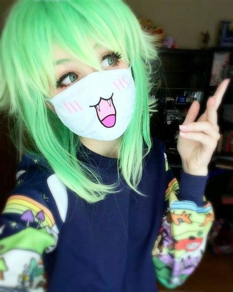 Cute Anime Green Hair Girl Pretty Girls Pinterest
