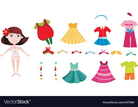 Girl Dress Up Clothes Royalty Free Vector Image
