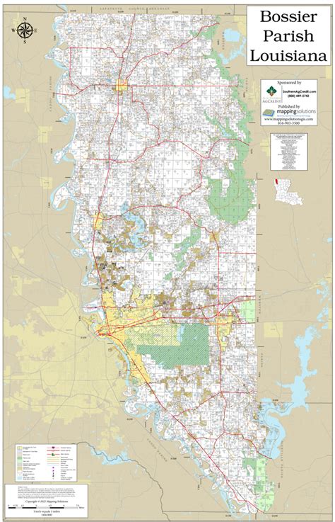 Bossier Parish Louisiana 2022 Wall Map Mapping Solutions