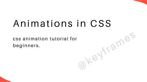 Animations In Html And Css Youtube