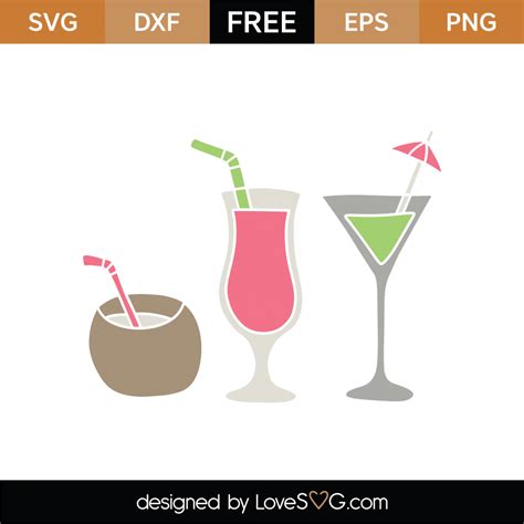 Free Cocktails SVG Cut File - Lovesvg.com