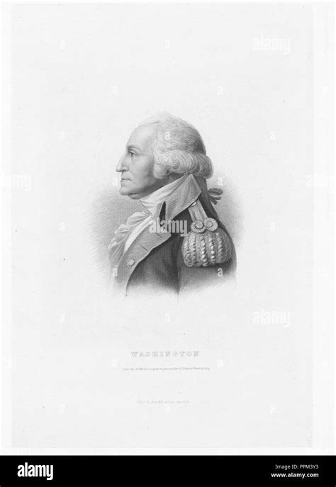 Engraved Portrait Of George Washington Founding Father Of The United