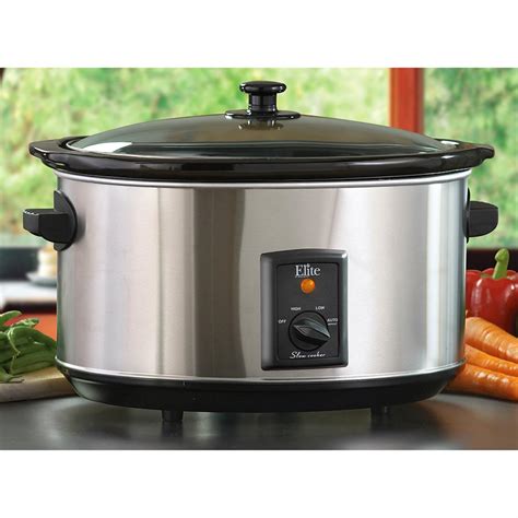 Qt Elite By Maxi Matic Stainless Steel Slow Cooker