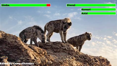 The Lion King 2019 Hyenas Chasing Simba With Healthbars Youtube