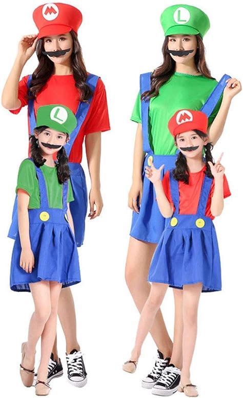 Super Mario Luigi Bros Halloween Cosplay Fancy Dress Out Fit Costume