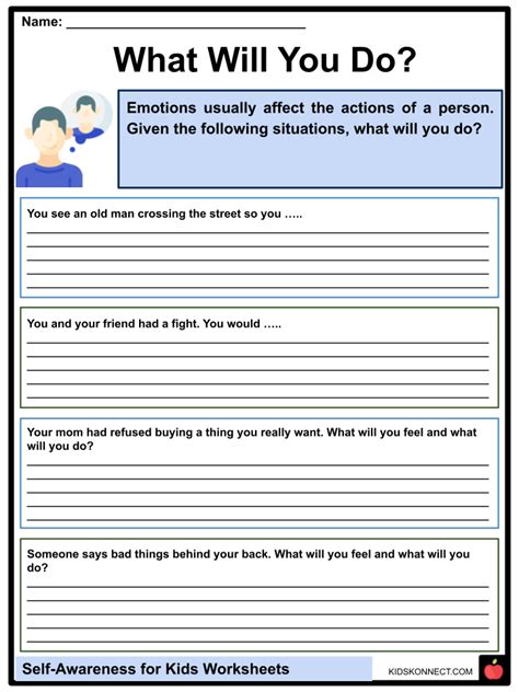 Self Reflection Worksheet Worksheets For Kindergarten