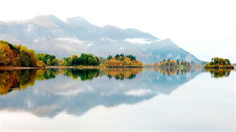 Panoramas Lake Reflection Nature Fall Water Forest Landscape Trees Calm