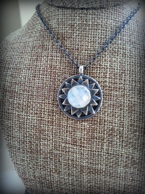 Moonstone Star Necklace Faceted Moonstone Necklace Celeste Etsy