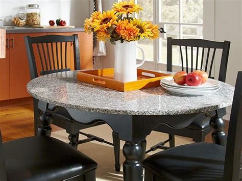 Round Black Dining With Granite Top Dining Table Dining Home Decor