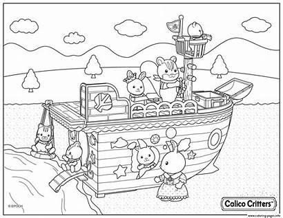 Coloring Critters Calico Pages Trip Captain Boat