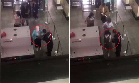security guard caught groping female passengers in china