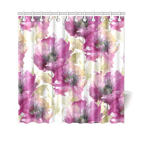 Poppy Flower Shower Curtain Uscoolprint