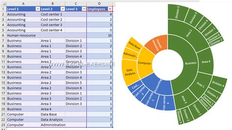 Sunburst Chart In Excel Example And Explanations