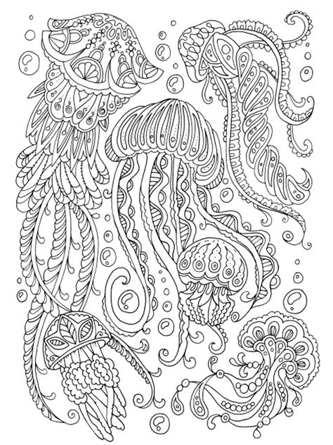 Coloring pages are no longer just for children. Free Jellyfish coloring pages for Adults. Printable to ...