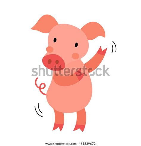 Dancing Pig Animal Cartoon Character Isolated Stock Vector Royalty
