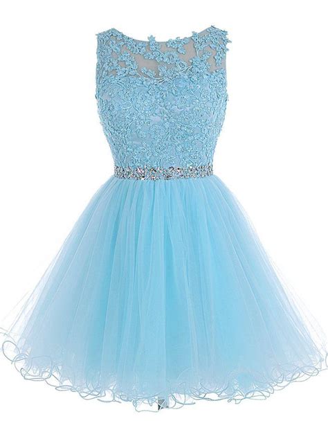 Bg612 Short Prom Dresslight Sky Blue Mini Prom Dressopen Back Tulle