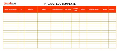 Project Tracking Template Excel Project Log Book Templates And Examples