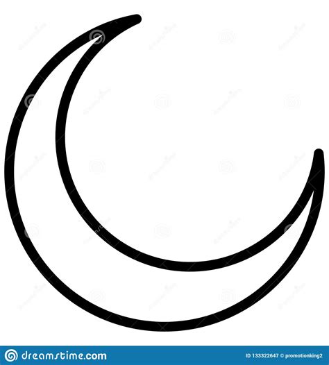 Crescent Half Moon Isolated Vector Icon That Can Be Easily Modified Or