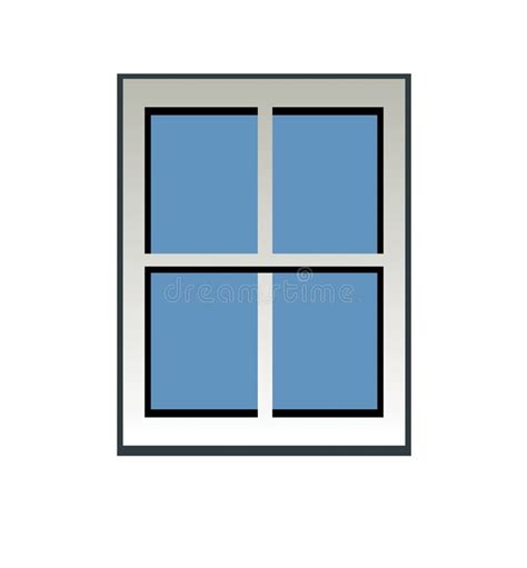 New Opened Plastic Glass Window Frame Isolated Stock Illustration