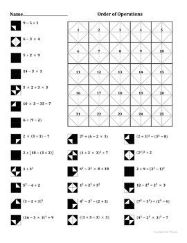 Worksheet will open in a new window. Order of Operations Color Worksheet #1 by Aric Thomas | TpT