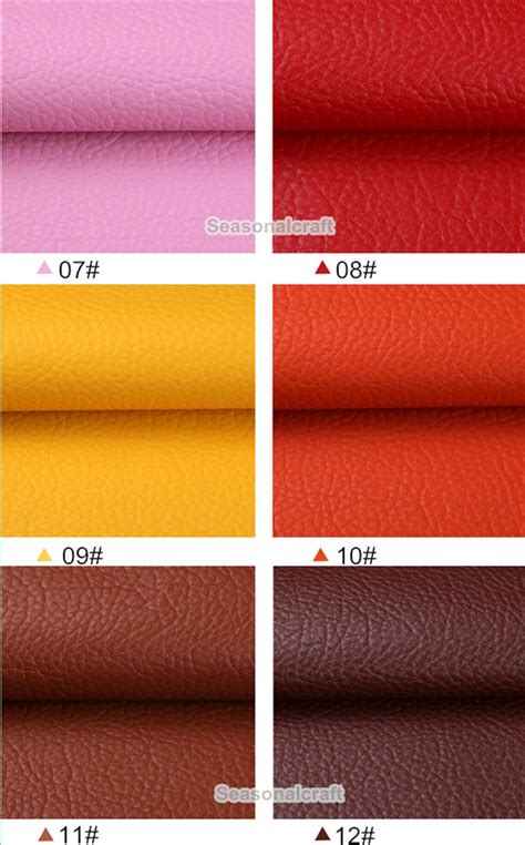 Colorful Litchi Grain Faux Leather Pu Leather Fabric Soft Etsy