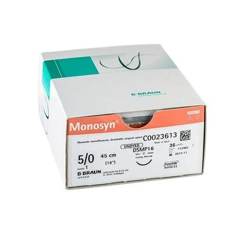 Monosyn 40 Suture Violet 45cm Ds19 Box 12