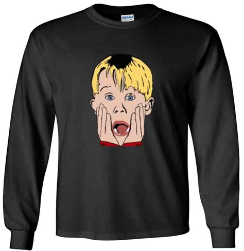 Home alone shirt, quote sweatshirt i'm eating junk and watching rubbish shirt funny christmas sweatshirt for women home alone movie please allow up to 2 weeks for completion and shipping. The Silo Long Sleeve Black Home Alone Face T Shirt ...
