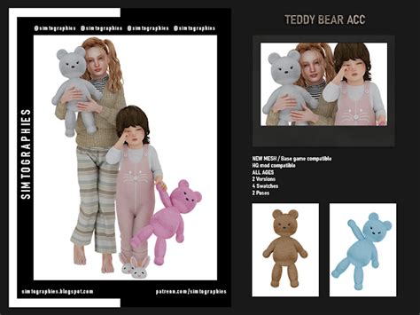 Teddy Bear Acc All Ages Poses Simtographies Tumblr Sims 4 Sims