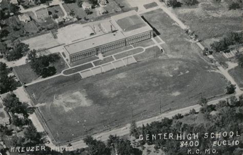 Aerial View Center High School Kansas City Mo Kreuzer Photo Postcard