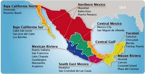 Mexican Riviera Map Color 2018