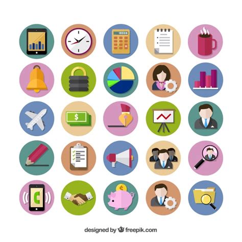 Colored Business Icons Vector Free Download