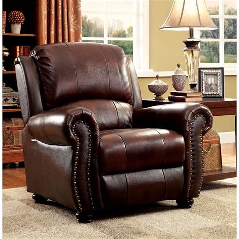 Furniture Of America Garry 3 Piece Top Grain Leather Match Sofa Set In