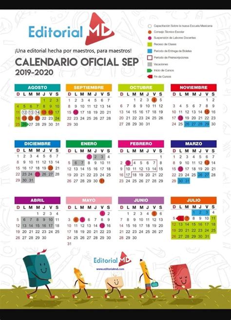 Incluye festivos locales, autonómicos y nacionales, además de las fiestas. Calendario Escolar ciclo 2019-2020 SEP (Descárgalo en PDF)