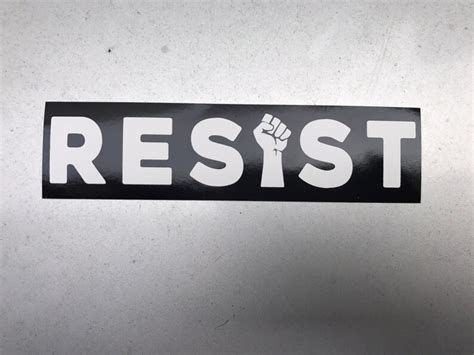 Sticker Resist With Fist Vinyl Decal Black White Bumper Etsy