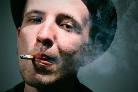 Man Smoking Stock Image Image Of Camera Casual Face 14564635