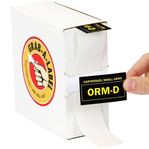 To determine if your material is eligible for the limited quantity exceptions for ground service, go to Cartridges, Small Arms ORM-D Labels Dispenser | Ships Fast ...
