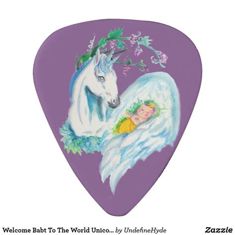 Welcome Babt To The World Unicorn Style Guitar Pick Zazzle Guitar Pick Guitar Design