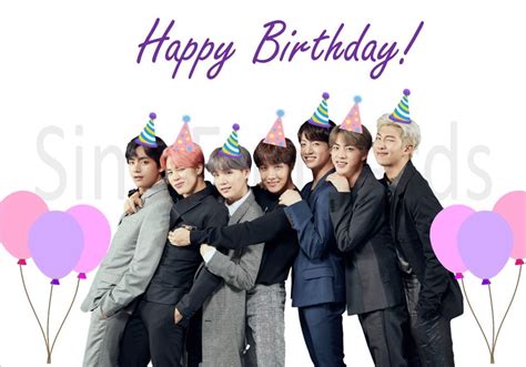 Bts Army Bts Birthday Card Digital Birthday Card Rm Suga J Hope