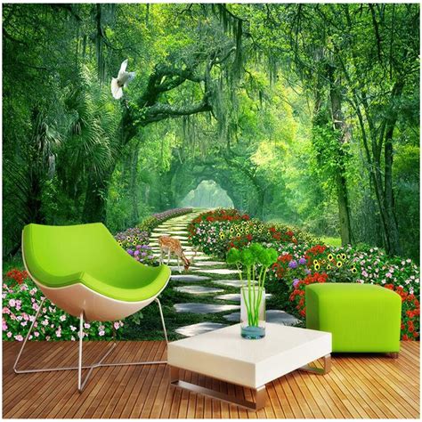 🔥 Download Beibehang Photo Wall Paper Forest Park Flower Green Covering