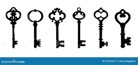 Key Set Silhouettes Vector Stock Vector Illustration Of Gate 237261411