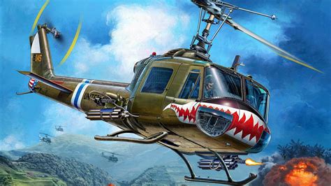 Huey 1080p American Multi Purpose Helicopter Iroquois Vietnam Uh