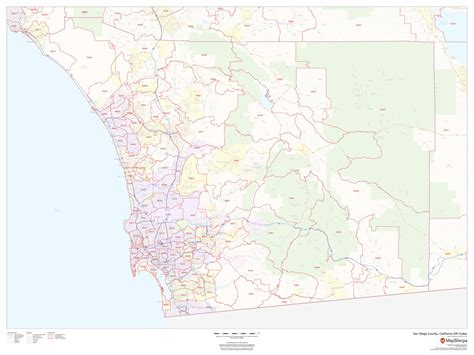 San Diego County Zip Code Map California