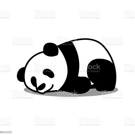 Lazy Panda Sleeping Cartoon Vector Illustration Stock Illustration
