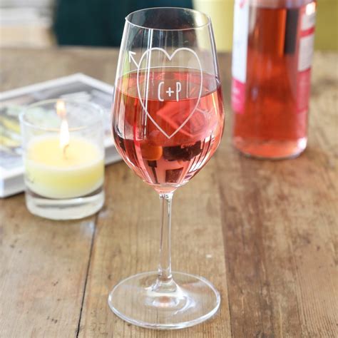 Personalised Engraved Heart And Arrow Wine Glass Lisa Angel